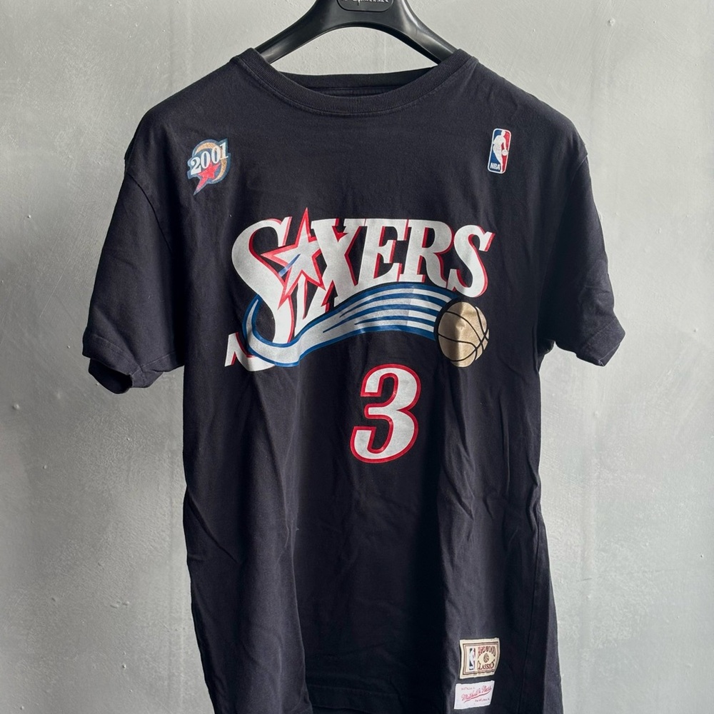 Mitchell & Ness Black Sixers Short Sleeve Tee